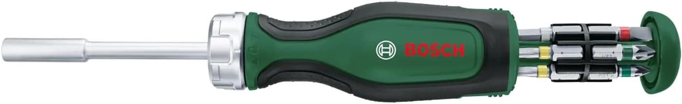 Bosch Ratchet Screwdriver with 12 Bits (Magazine 2)