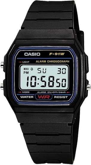 Casio F-91W-1XY Men's Black Resin Strap Digital Watch