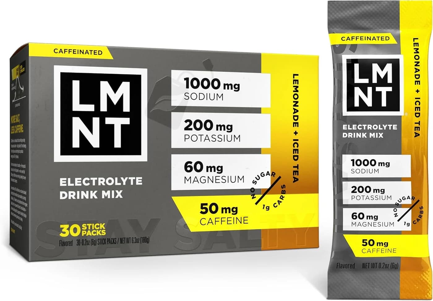 Drink LMNT Zero Sugar Electrolytes, Lemonade Iced Tea (Pack of 30)